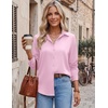 Zeagoo Blouses for Women Dressy Casual Long Sleeve Button Down Shirts Tops(Pink)