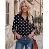 Zeagoo Blouses for Women Dressy Casual Long Sleeve Button Down Shirts Tops(Polka Dots Black)