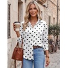 Zeagoo Blouses for Women Dressy Casual Long Sleeve Button Down Shirts Tops(Polka Dots White)