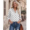 Zeagoo Blouses for Women Dressy Casual Long Sleeve Button Down Shirts Tops(Polka Dots White)