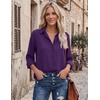 Zeagoo Blouses for Women Dressy Casual Long Sleeve Button Down Shirts Tops(Purple)