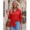 Zeagoo Blouses for Women Dressy Casual Long Sleeve Button Down Shirts Tops(Red)
