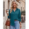 Zeagoo Blouses for Women Dressy Casual Long Sleeve Button Down Shirts Tops(Teal Blue)