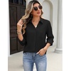 Zeagoo Blouses for Women Long Sleeve Dressy Casual Button Down Shirts(Black)
