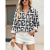 Zeagoo Blouses for Women Long Sleeve Dressy Casual Button Down Shirts(Black and White)