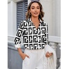 Zeagoo Blouses for Women Long Sleeve Dressy Casual Button Down Shirts(Black and White)