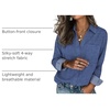 Zeagoo Blouses for Women Long Sleeve Dressy Casual Button Down Shirts(Blue Denim)