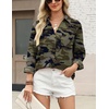Zeagoo Blouses for Women Long Sleeve Dressy Casual Button Down Shirts(Camouflage)