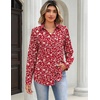 Zeagoo Blouses for Women Long Sleeve Dressy Casual Button Down Shirts(Holiday Rose)