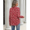 Zeagoo Blouses for Women Long Sleeve Dressy Casual Button Down Shirts(Holiday Rose)