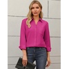 Zeagoo Blouses for Women Long Sleeve Dressy Casual Button Down Shirts(Hot Pink)