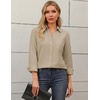 Zeagoo Blouses for Women Long Sleeve Dressy Casual Button Down Shirts(Khaki)