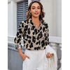 Zeagoo Blouses for Women Long Sleeve Dressy Casual Button Down Shirts(Leopard)