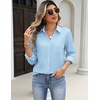 Zeagoo Blouses for Women Long Sleeve Dressy Casual Button Down Shirts(Light Blue)