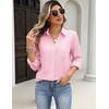 Zeagoo Blouses for Women Long Sleeve Dressy Casual Button Down Shirts(Light Pink)