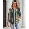 Zeagoo Blouses for Women Long Sleeve Dressy Casual Button Down Shirts(Multicoloured Brush)