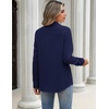 Zeagoo Blouses for Women Long Sleeve Dressy Casual Button Down Shirts(Navy)