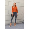 Zeagoo Blouses for Women Long Sleeve Dressy Casual Button Down Shirts(Orange)
