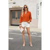 Zeagoo Blouses for Women Long Sleeve Dressy Casual Button Down Shirts(Orange)