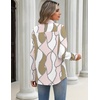 Zeagoo Blouses for Women Long Sleeve Dressy Casual Button Down Shirts(Pink Print)