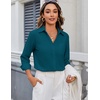 Zeagoo Blouses for Women Long Sleeve Dressy Casual Button Down Shirts(Teal Blue)