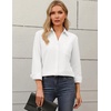 Zeagoo Blouses for Women Long Sleeve Dressy Casual Button Down Shirts(White)