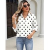 Zeagoo Blouses for Women Long Sleeve Dressy Casual Button Down Shirts(White Polka)