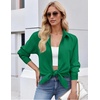 Zeagoo Button Down Shirt Women Long Sleeve Blouses Casual Tops Work Outfits(C-green-stain Shield)