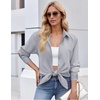 Zeagoo Button Down Shirt Women Long Sleeve Blouses Casual Tops Work Outfits(C-grey-stain Shield)