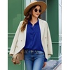 Zeagoo Button Down Shirt Women Long Sleeve Blouses Casual Tops Work Outfits(C-royal Blue-stain Shield)