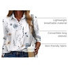 Zeagoo Button Down Shirt Women Long Sleeve Blouses Casual Tops Work Outfits(Floral White)
