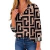 Zeagoo Button Down Shirt Women Long Sleeve Blouses Casual Tops Work Outfits(Geometric)