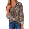 Zeagoo Button Down Shirt Women Long Sleeve Blouses Casual Tops Work Outfits(Multicolor 721)