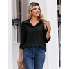 Zeagoo Button Down Shirts for Women Dressy Printed Long Sleeve Blouse(A Black)