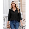 Zeagoo Button Down Shirts for Women Dressy Printed Long Sleeve Blouse(A Black)