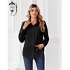 Zeagoo Button Down Shirts for Women Dressy Printed Long Sleeve Blouse(A Black)