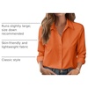 Zeagoo Button Down Shirts for Women Dressy Printed Long Sleeve Blouse(A Orange)
