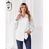 Zeagoo Button Down Shirts for Women Dressy Printed Long Sleeve Blouse(A White)