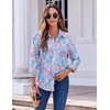 Zeagoo Button Down Shirts for Women Dressy Printed Long Sleeve Blouse(Cx183)