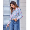 Zeagoo Button Down Shirts for Women Dressy Printed Long Sleeve Blouse(Cx183)