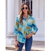 Zeagoo Button Down Shirts for Women Dressy Printed Long Sleeve Blouse(Cx274)