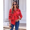 Zeagoo Button Down Shirts for Women Dressy Printed Long Sleeve Blouse(Dh698)