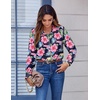 Zeagoo Button Down Shirts for Women Dressy Printed Long Sleeve Blouse(Hf60)
