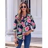 Zeagoo Button Down Shirts for Women Dressy Printed Long Sleeve Blouse(Hf60)