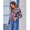 Zeagoo Button Down Shirts for Women Dressy Printed Long Sleeve Blouse(Hf60)