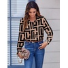 Zeagoo Button Down Shirts for Women Dressy Printed Long Sleeve Blouse(Jh308)