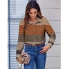 Zeagoo Button Down Shirts for Women Dressy Printed Long Sleeve Blouse(Jh398)