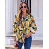 Zeagoo Button Down Shirts for Women Dressy Printed Long Sleeve Blouse(Multicolor 579)