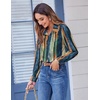 Zeagoo Button Down Shirts for Women Dressy Printed Long Sleeve Blouse(Multicolor Stripe)