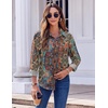 Zeagoo Button Down Shirts for Women Dressy Printed Long Sleeve Blouse(Mz721)